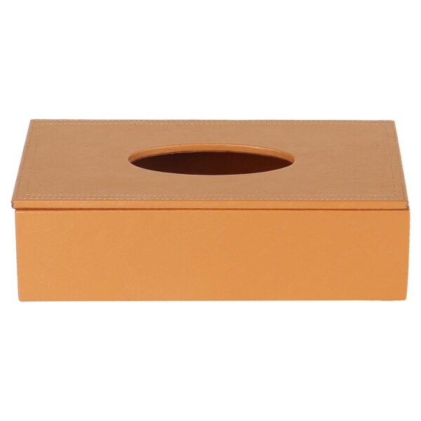 Brown Leather Finish Tissue Holder Box1