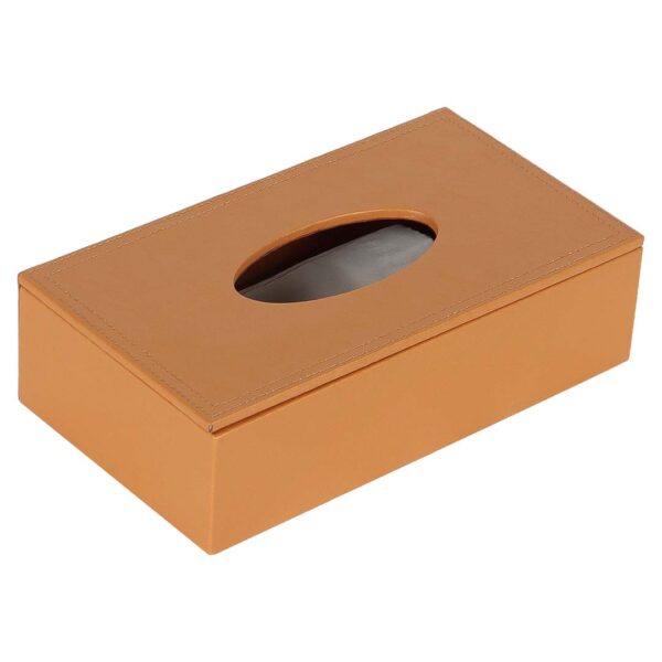 Brown Leather Finish Tissue Holder Box2