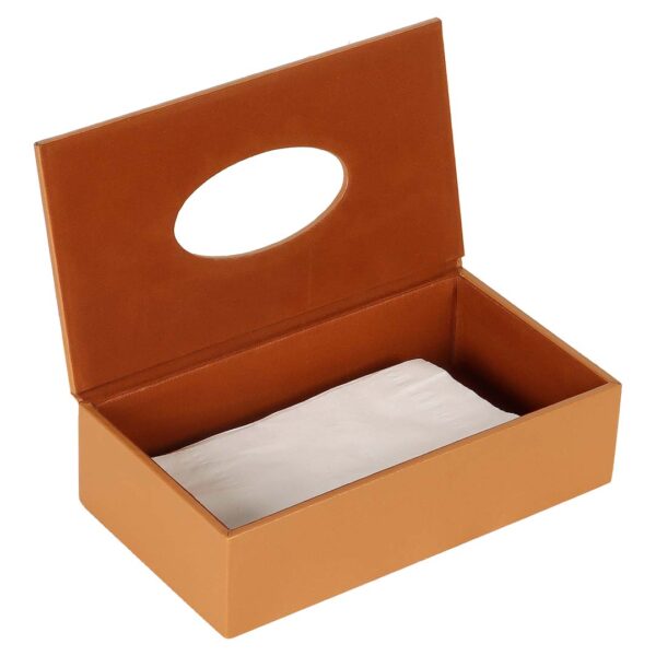 Brown Leather Finish Tissue Holder Box3