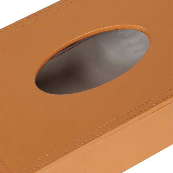 Brown Leather Finish Tissue Holder Box5