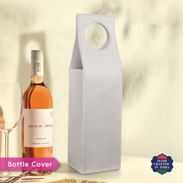 Croco Bottle/Wine bottle Cover White3