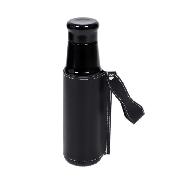 Slim Stainless Steel Vacuum Flask With PU Sleeve1