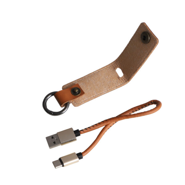 C-Type USB Cable With Leatherite Strap Support Fast Charging - Brown3