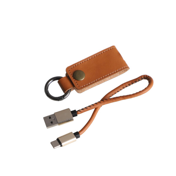 C-Type USB Cable With Leatherite Strap Support Fast Charging - Brown4