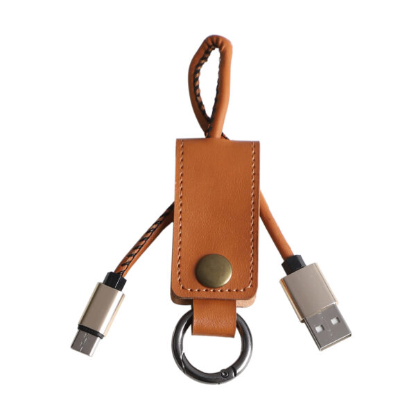 C-Type USB Cable With Leatherite Strap Support Fast Charging - Brown5